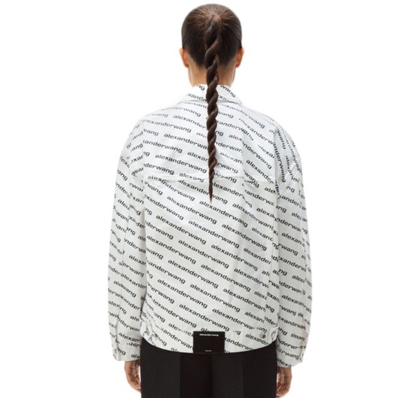 Alexander Wang t. White Logo Print Jacket Authentic Worn 2x - Picture 3 of 3